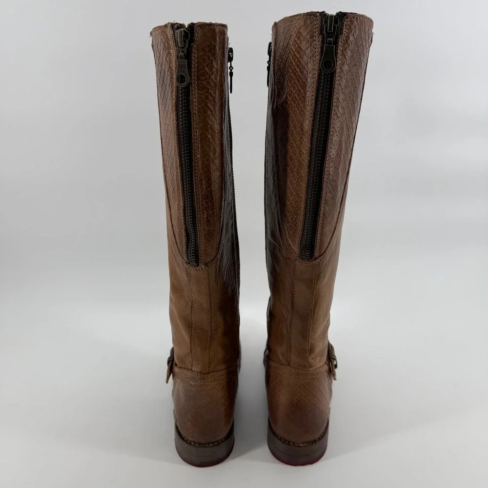 Bed‎ Stu Cobbler Series Distressed Riding Boots Womens 7 Brown Leather Tall